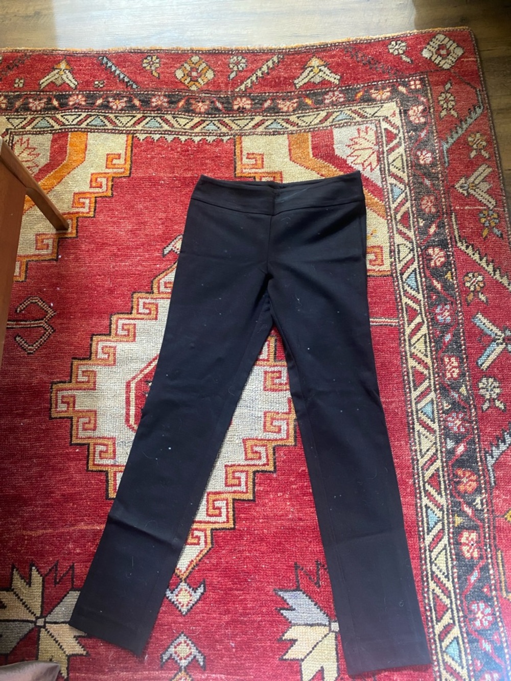 Black High-Waist Slim Leg Pants